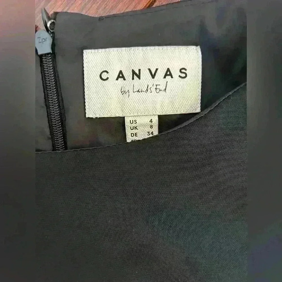 Canvas By Lands End Little Black Dress Size 4 Flutter Sleeve - Picture 3 of 7